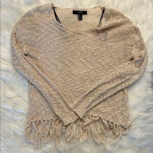 Forever 21 Beige Fringed Women's Sweater